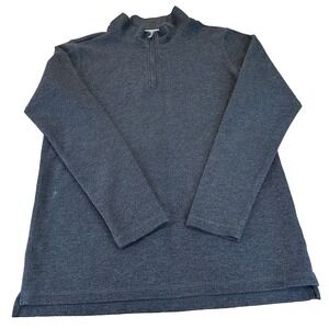 BKE Buckle Sweater Mens Quarter Zip Pullover Sweater Grey Cotton Blend Size M